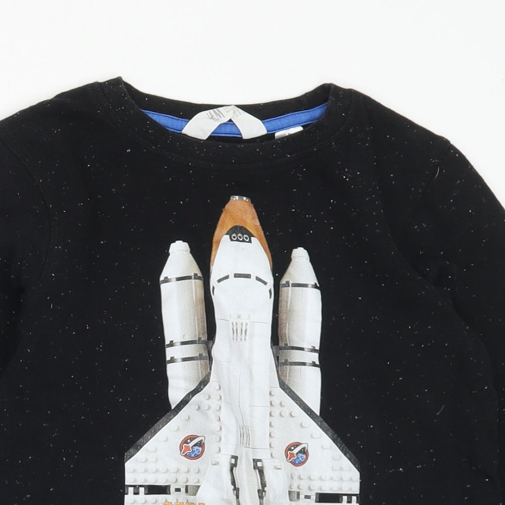 H&M Boys Black Cotton Pullover Sweatshirt Size 7-8 Years - Star Wars