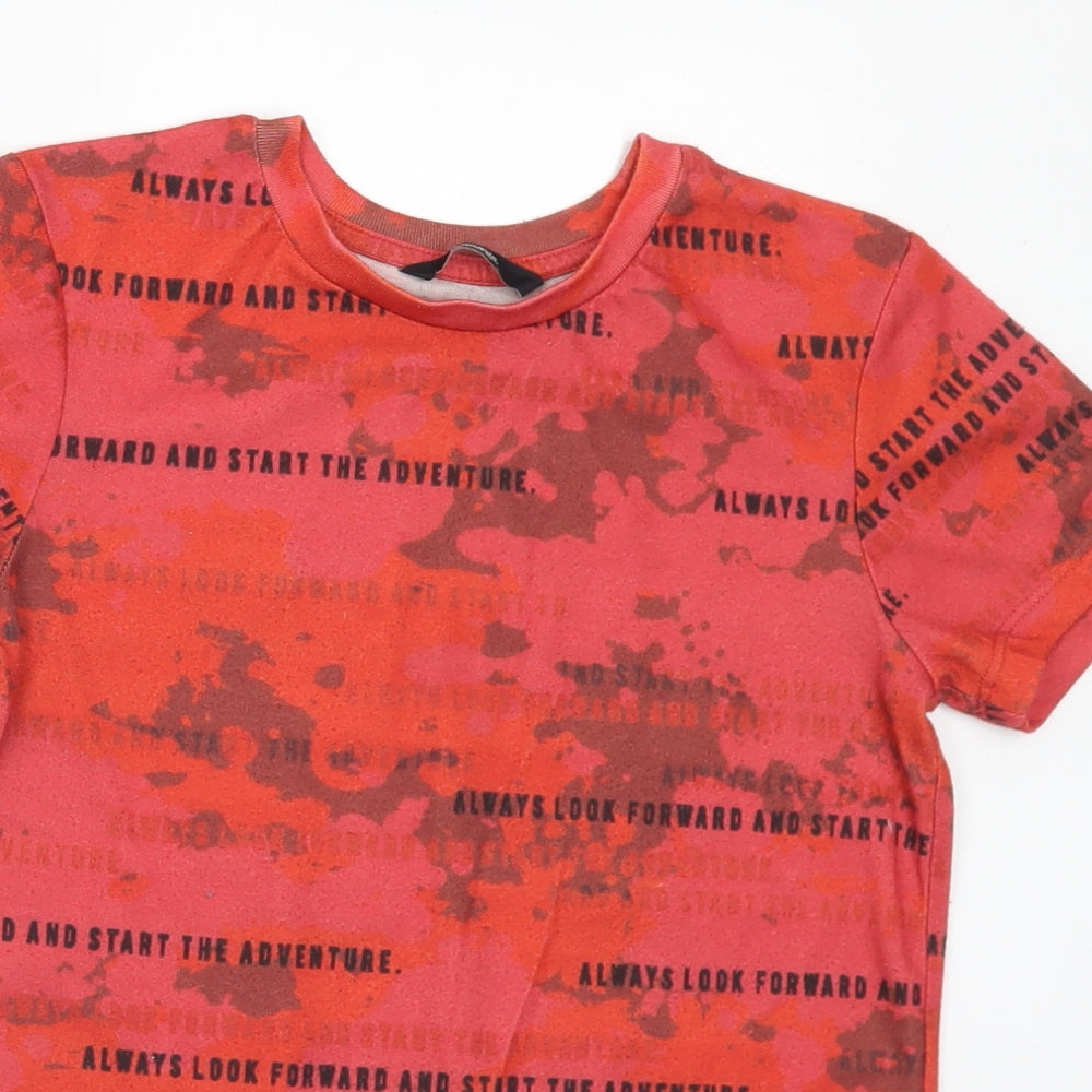George Boys Red Camouflage Polyester Basic T-Shirt Size 9-10 Years Crew Neck - Slogan