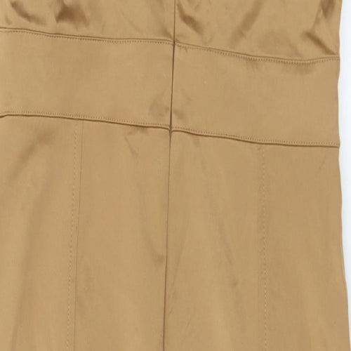 Beatrice Womens Brown Polyamide Shift Size 10 Round Neck Zip