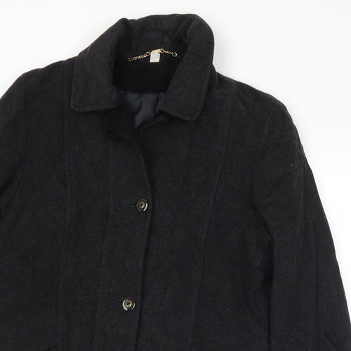 Preworn Womens Grey Pea Coat Coat Size 10 Button