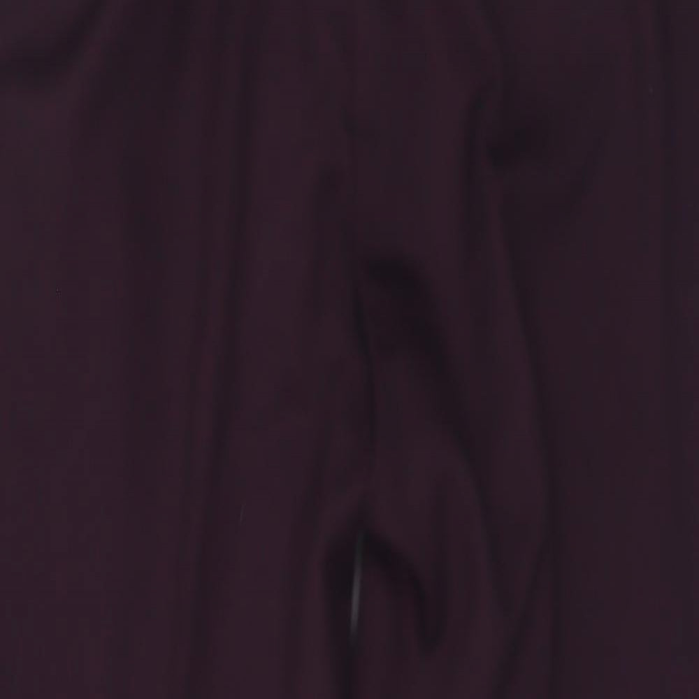 EWM Womens Purple Polyester Trousers Size 16 L29 in Regular Button