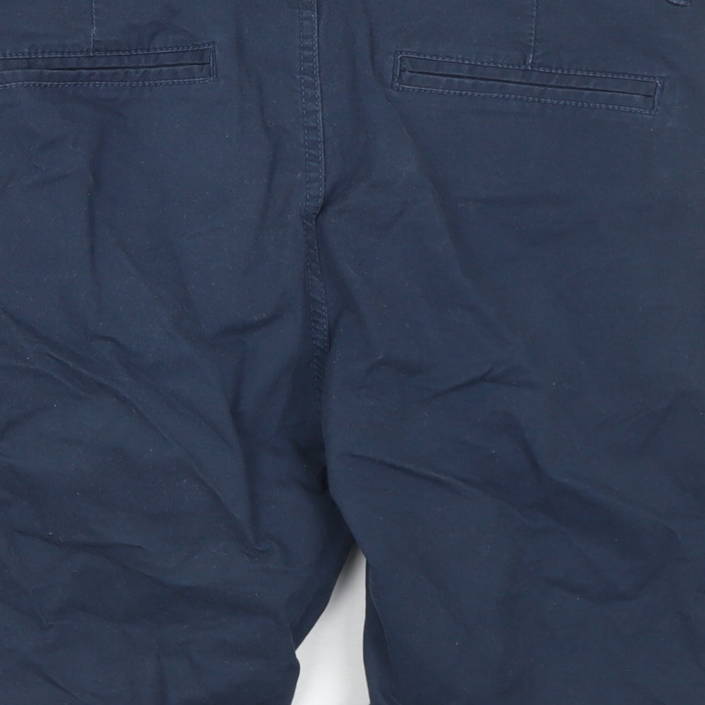Denim & Co. Mens Blue Cotton Chino Shorts Size 34 in L8 in Regular Button
