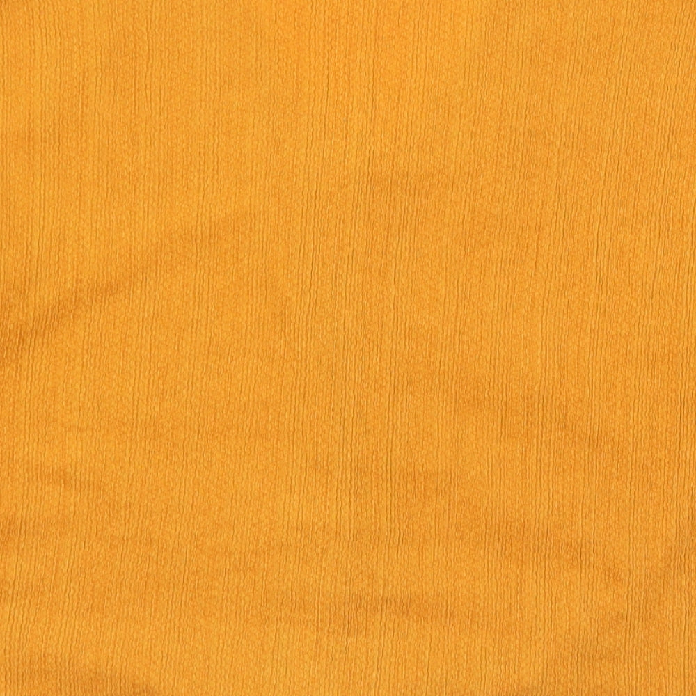 Papaya Womens Yellow Polyester Basic Blouse Size 10 V-Neck