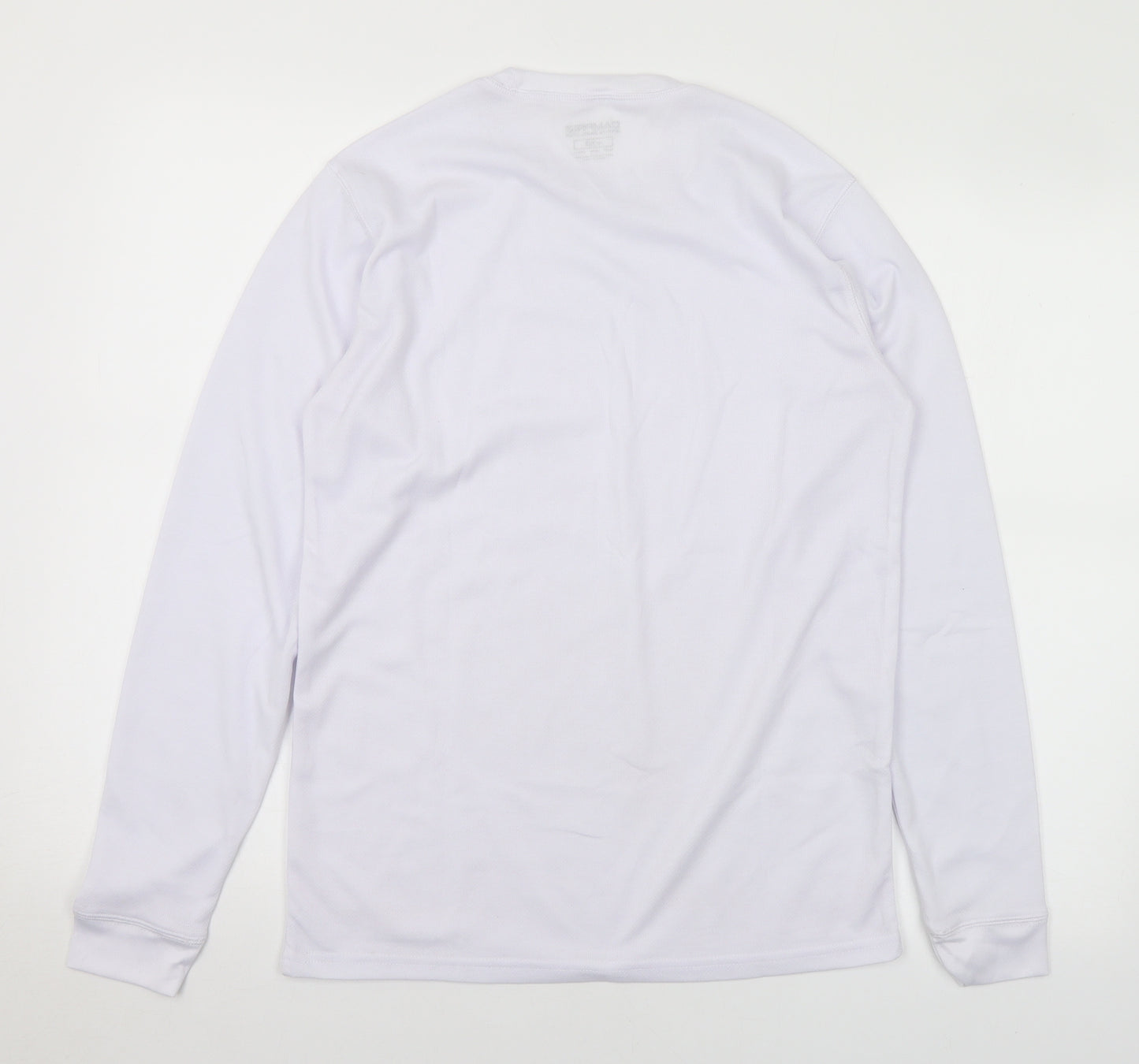 Campri Mens White Polyester Basic T-Shirt Size M Crew Neck - Sports Base Layer