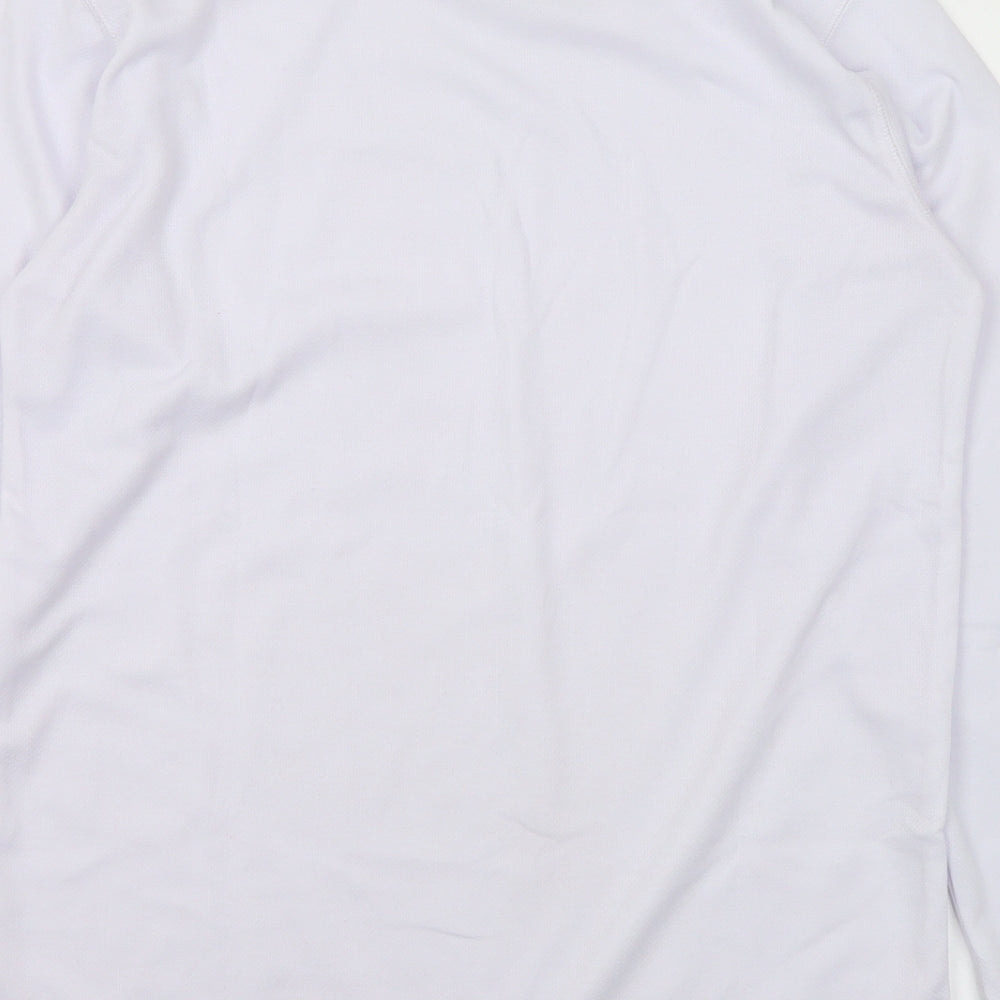 Campri Mens White Polyester Basic T-Shirt Size M Crew Neck - Sports Base Layer