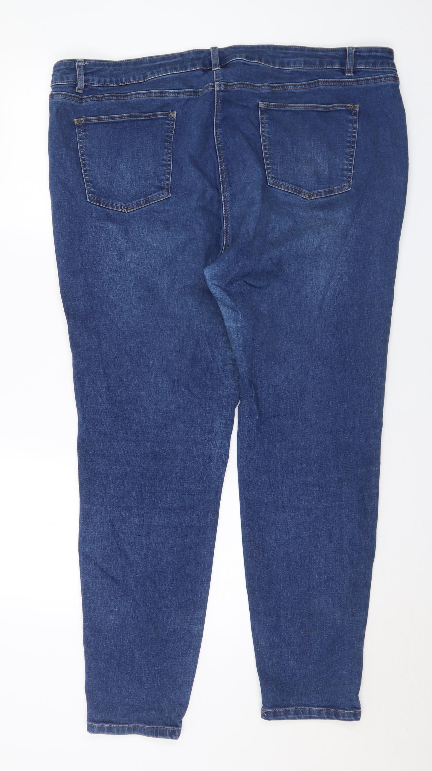 TU Womens Blue Cotton Skinny Jeans Size 22 L30 in Regular Button