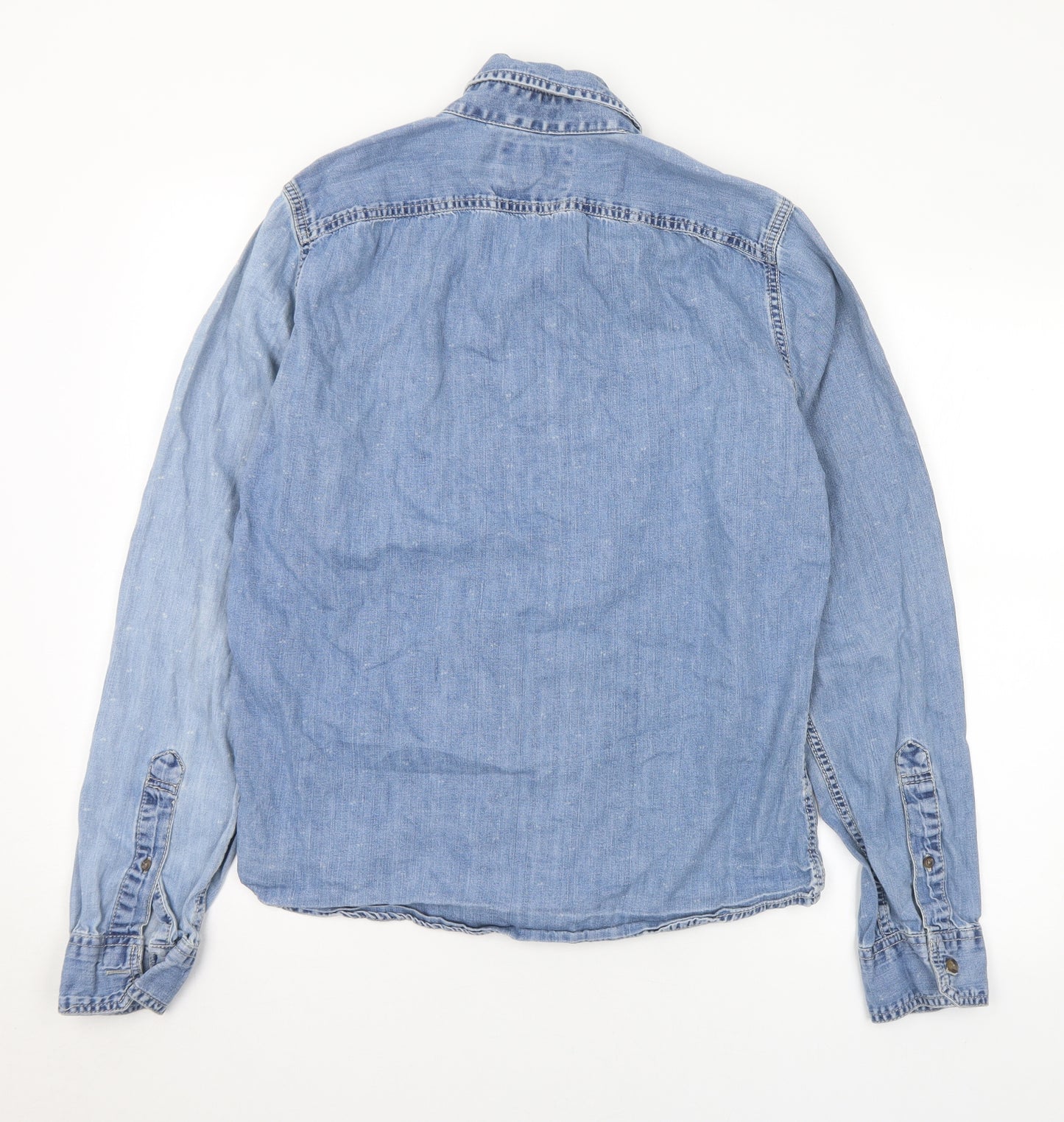 Abercrombie & Fitch Mens Blue Geometric Cotton Button-Up Size L Collared Button