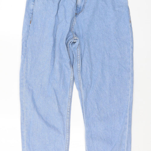 Noisy may Womens Blue Cotton Cropped Jeans Size 30 in L23 in Regular Button
