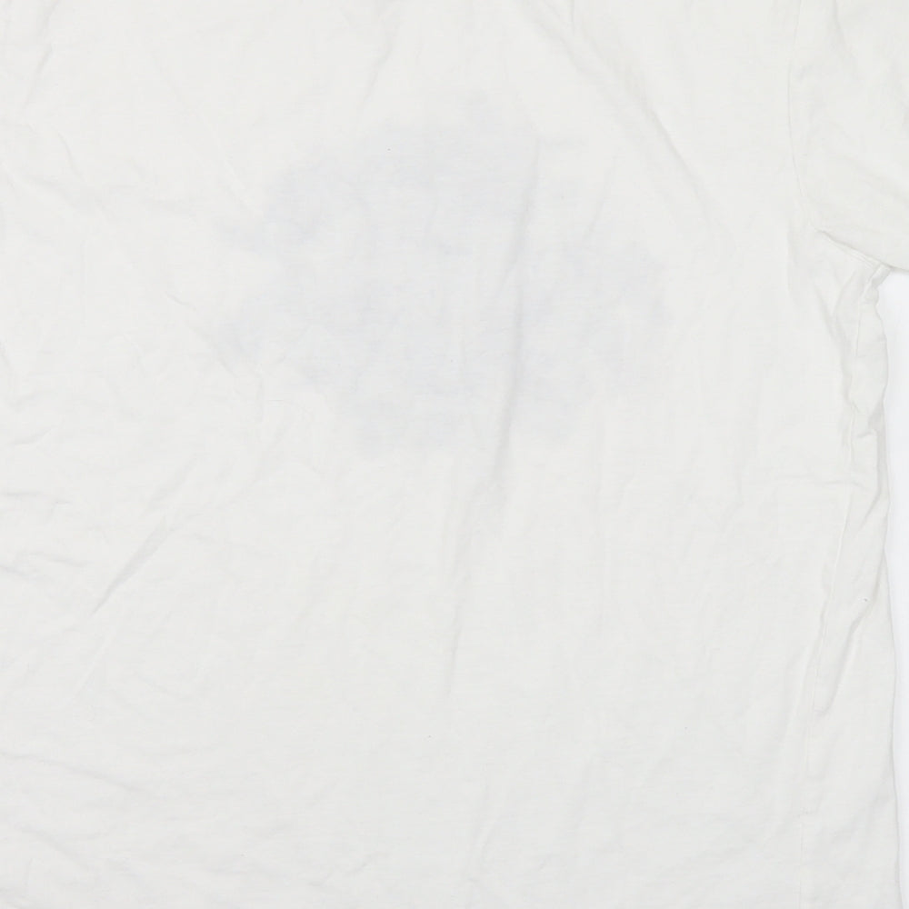 Millionaire Homme Mens White Cotton T-Shirt Size M Crew Neck - Money