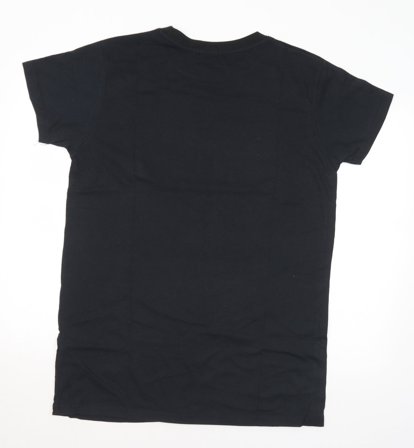 Boohoo Womens Black Cotton T-Shirt Dress Size 14 Crew Neck - Beverly Hills