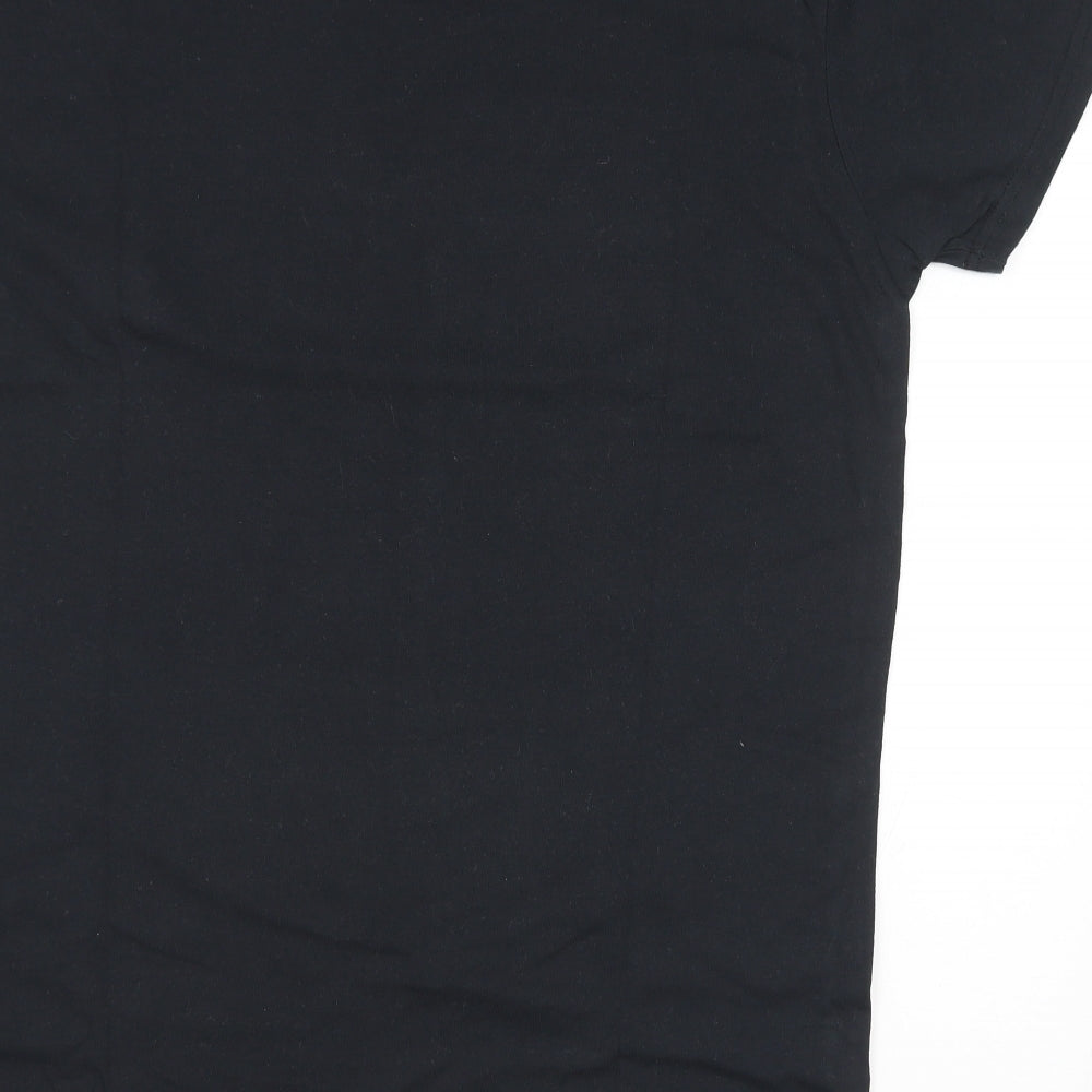 Boohoo Womens Black Cotton T-Shirt Dress Size 14 Crew Neck - Beverly Hills