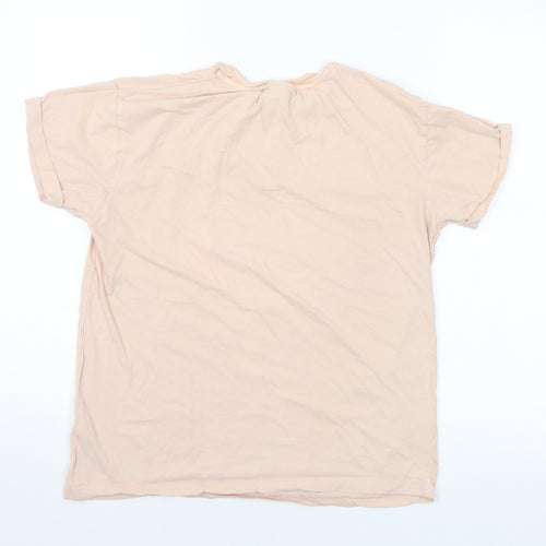 Topshop Womens Pink Cotton Basic T-Shirt Size 6 Crew Neck - NYC