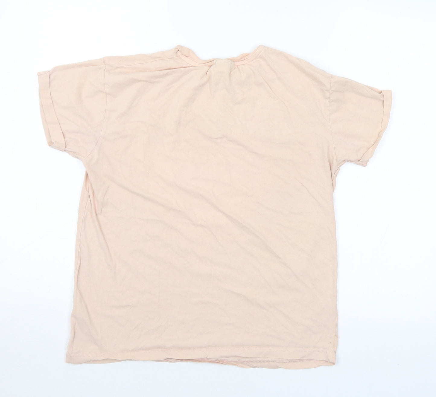 Topshop Womens Pink Cotton Basic T-Shirt Size 6 Crew Neck - NYC