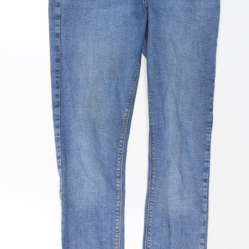 Denim & Co. Womens Blue Cotton Skinny Jeans Size 12 L29 in Regular Button