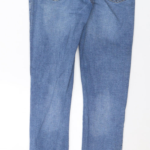 Denim & Co. Womens Blue Cotton Skinny Jeans Size 12 L29 in Regular Button