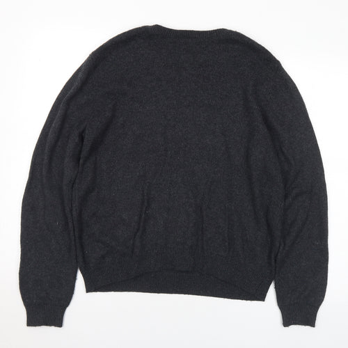 Topshop Womens Grey Round Neck Acrylic Pullover Jumper Size 14