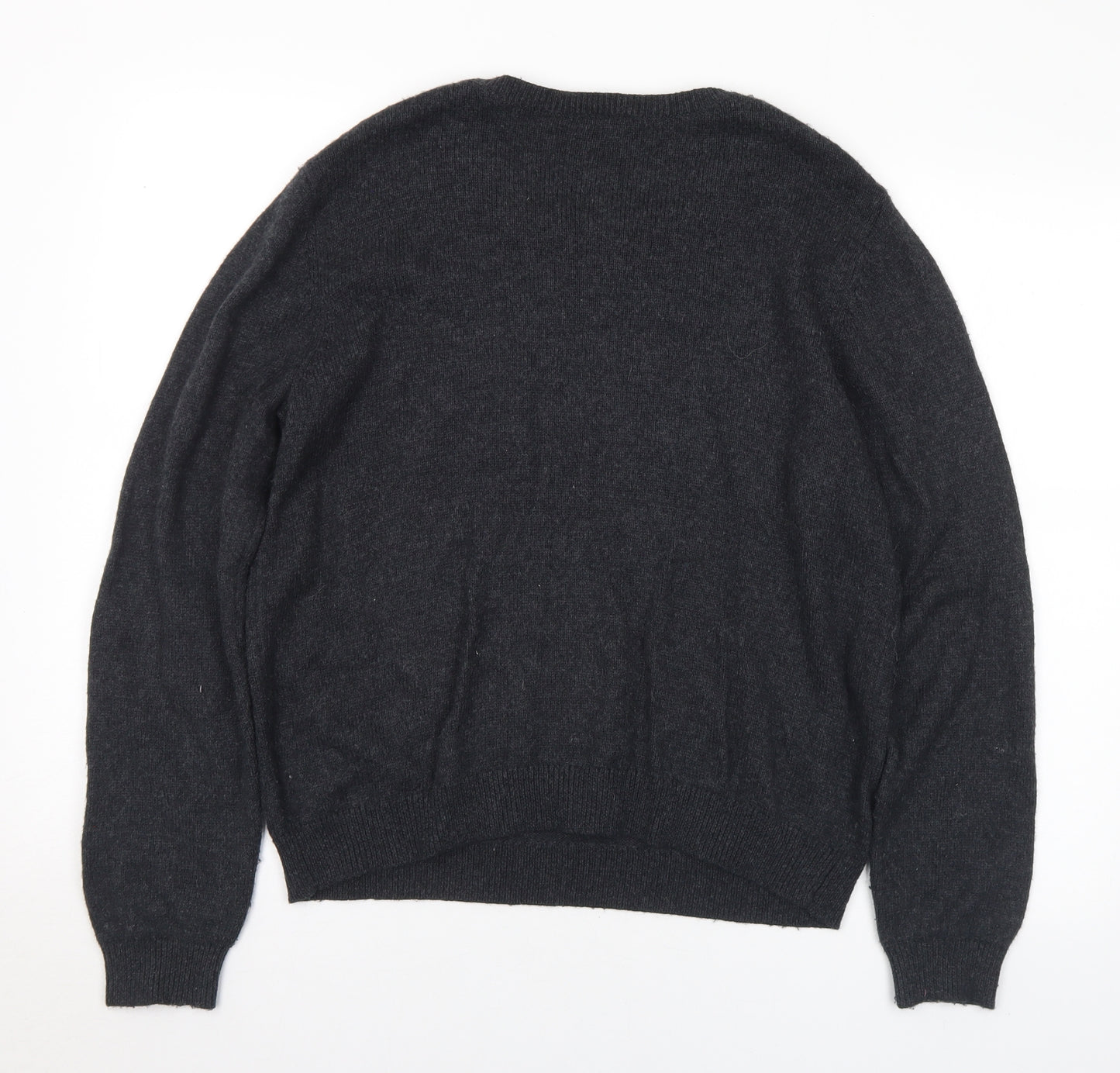 Topshop Womens Grey Round Neck Acrylic Pullover Jumper Size 14