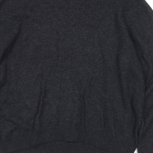 Topshop Womens Grey Round Neck Acrylic Pullover Jumper Size 14