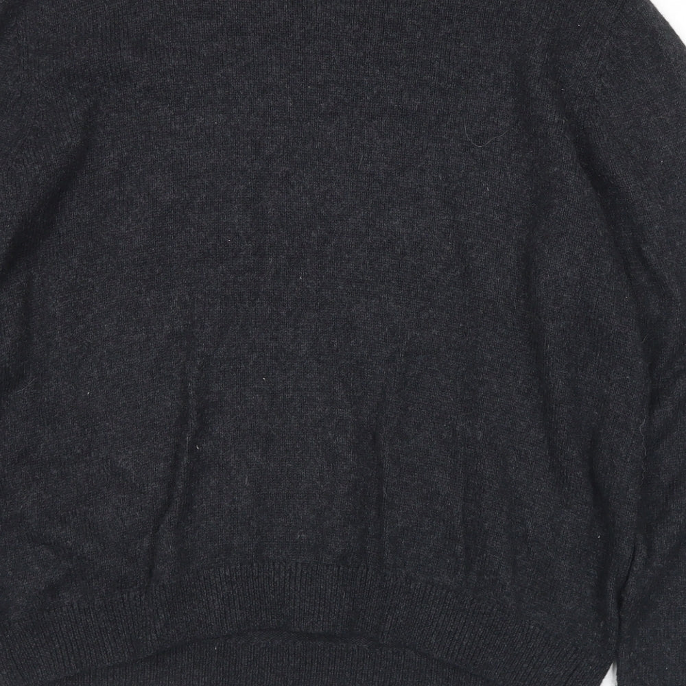 Topshop Womens Grey Round Neck Acrylic Pullover Jumper Size 14