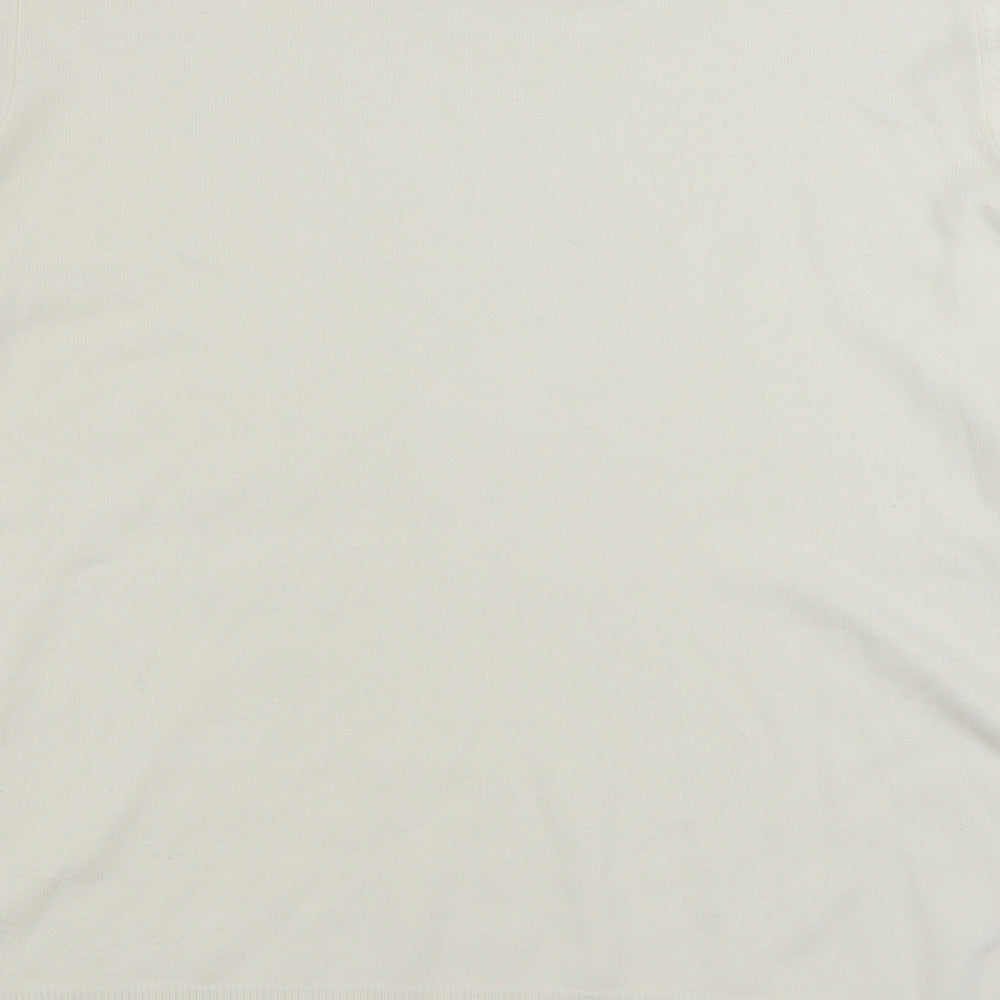 Marks and Spencer Womens White Round Neck Acrylic Pullover Jumper Size 20