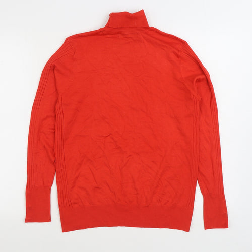 Marks and Spencer Womens Red Roll Neck Viscose Pullover Jumper Size 16