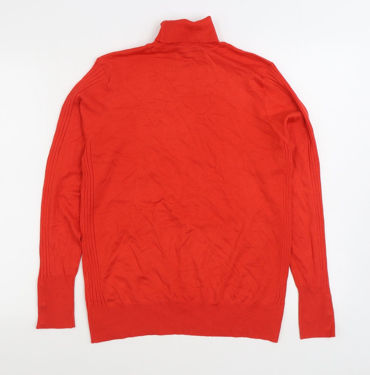 Marks and Spencer Womens Red Roll Neck Viscose Pullover Jumper Size 16