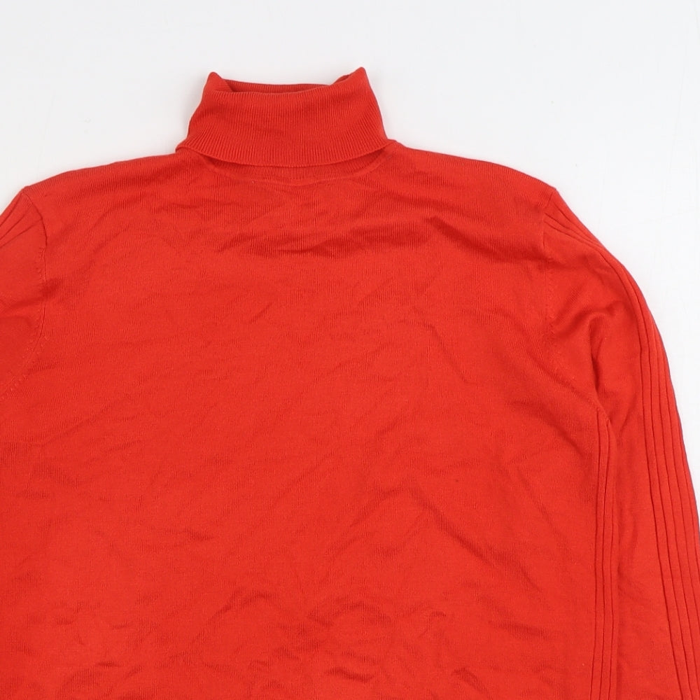 Marks and Spencer Womens Red Roll Neck Viscose Pullover Jumper Size 16