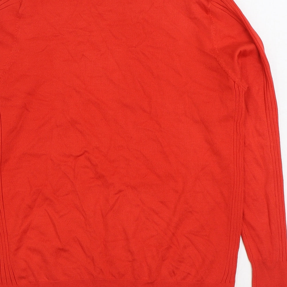 Marks and Spencer Womens Red Roll Neck Viscose Pullover Jumper Size 16