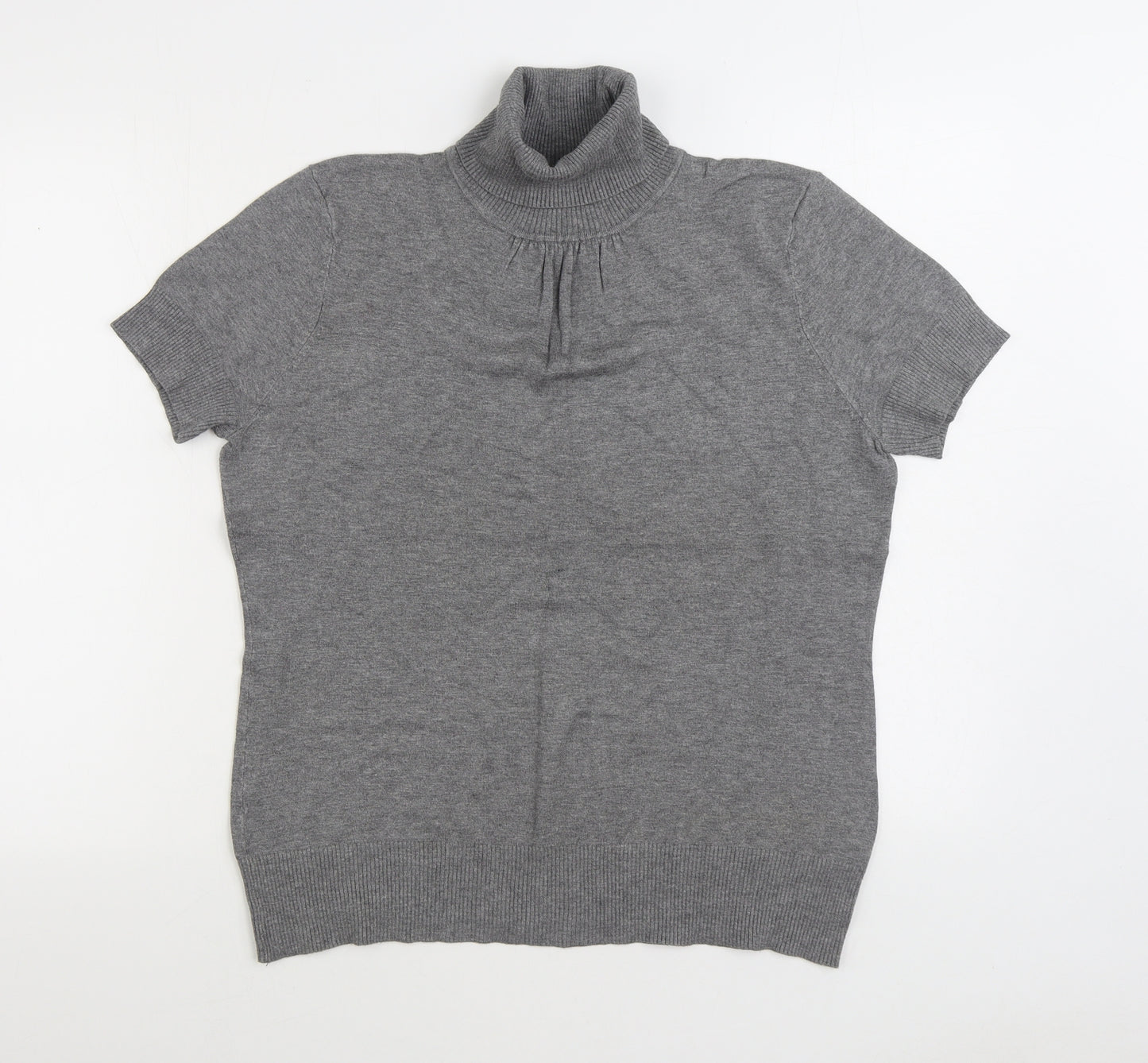 H&M Womens Grey Roll Neck Viscose Pullover Jumper Size M