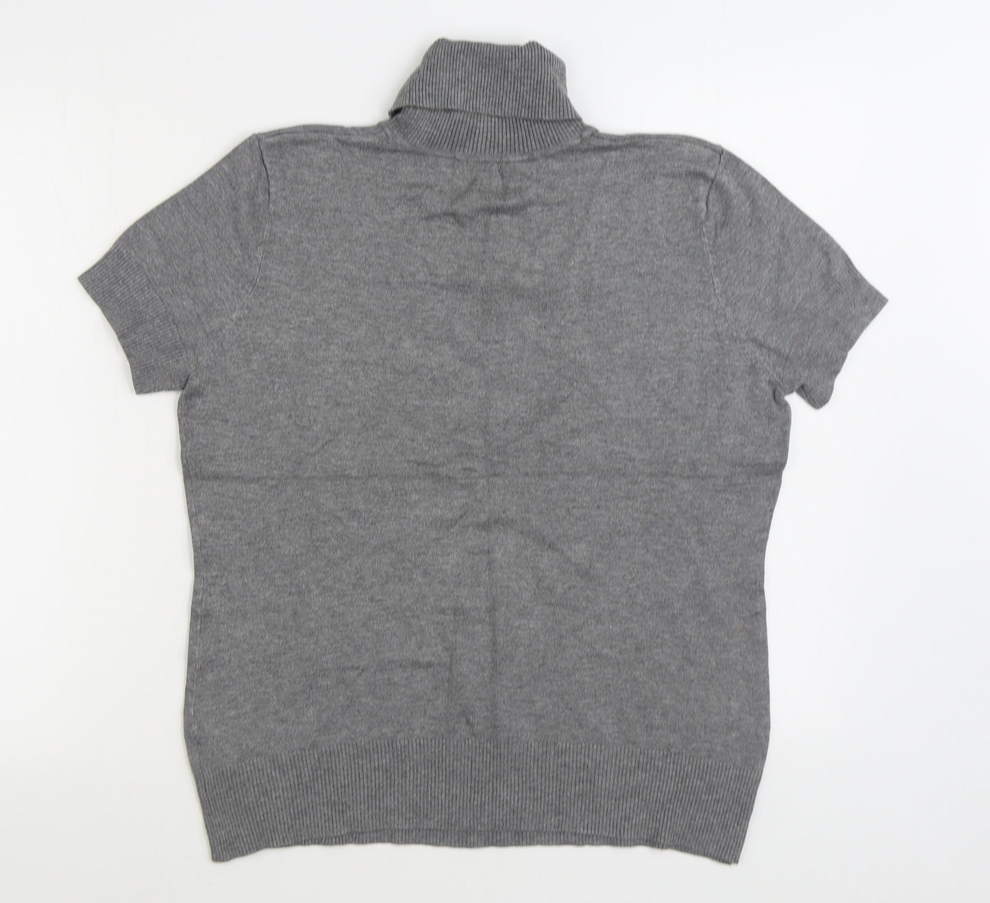 H&M Womens Grey Roll Neck Viscose Pullover Jumper Size M