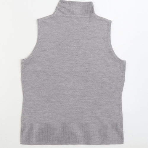 F&F Womens Grey High Neck Acrylic Vest Jumper Size 18
