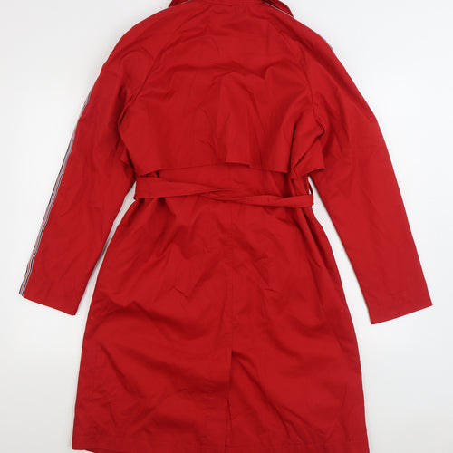 Stradivarius Womens Red Trench Coat Coat Size S Button
