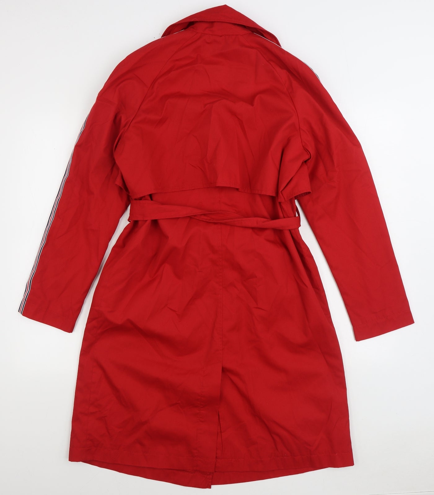 Stradivarius Womens Red Trench Coat Coat Size S Button
