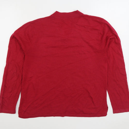 Poppy Womens Pink V-Neck Acrylic Pullover Jumper Size 18