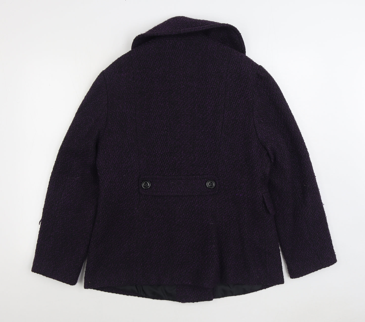 Debenhams Womens Purple Overcoat Coat Size 16 Button