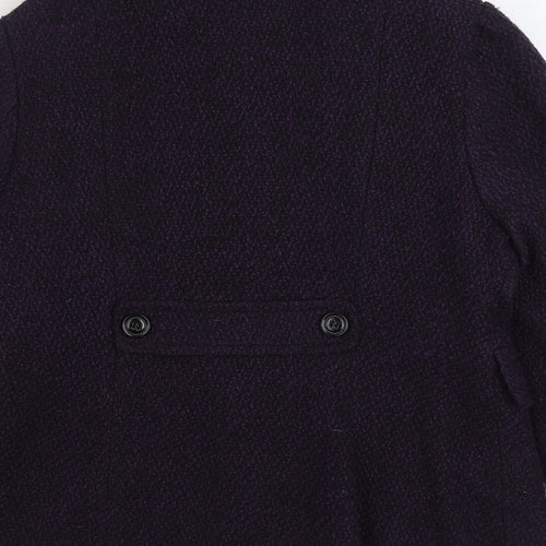 Debenhams Womens Purple Overcoat Coat Size 16 Button