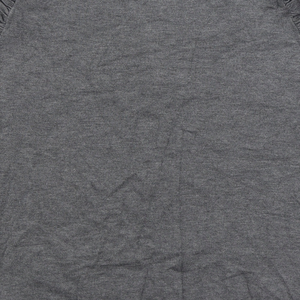 F&F Womens Grey Scoop Neck Viscose Pullover Jumper Size 16