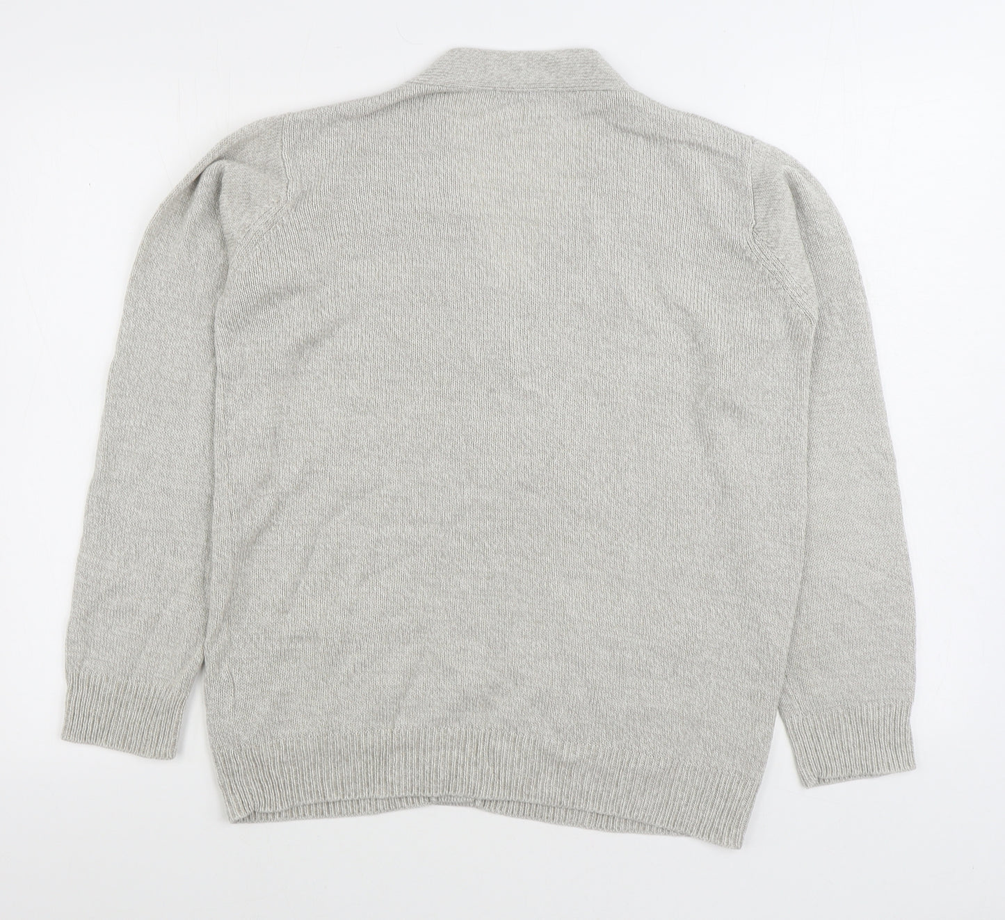 Damart Womens Grey V-Neck Acrylic Cardigan Jumper Size M