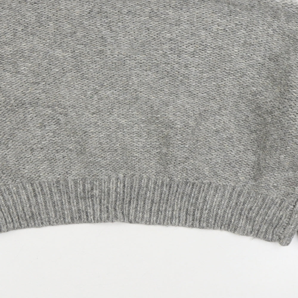 Primark Womens Grey High Neck Acrylic Pullover Jumper Size M - Cropped
