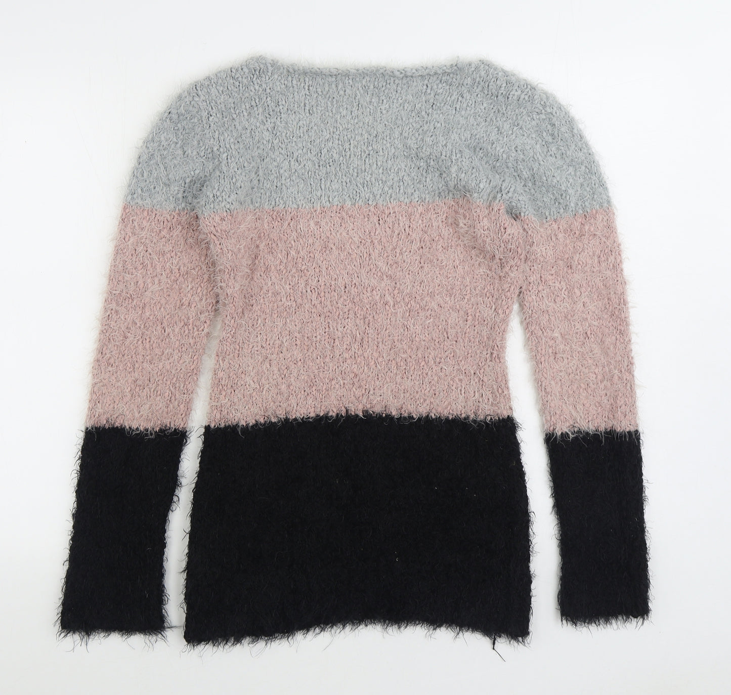 Apricot Womens Multicoloured Scoop Neck Striped Polyester Pullover Jumper Size S