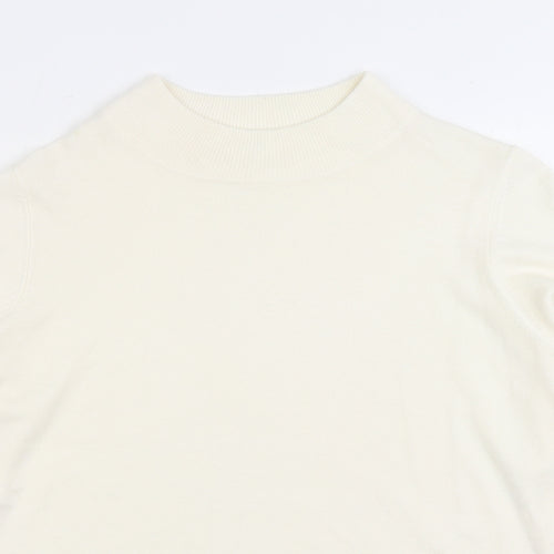 Marks and Spencer Womens Ivory Mock Neck Acrylic Pullover Jumper Size 20