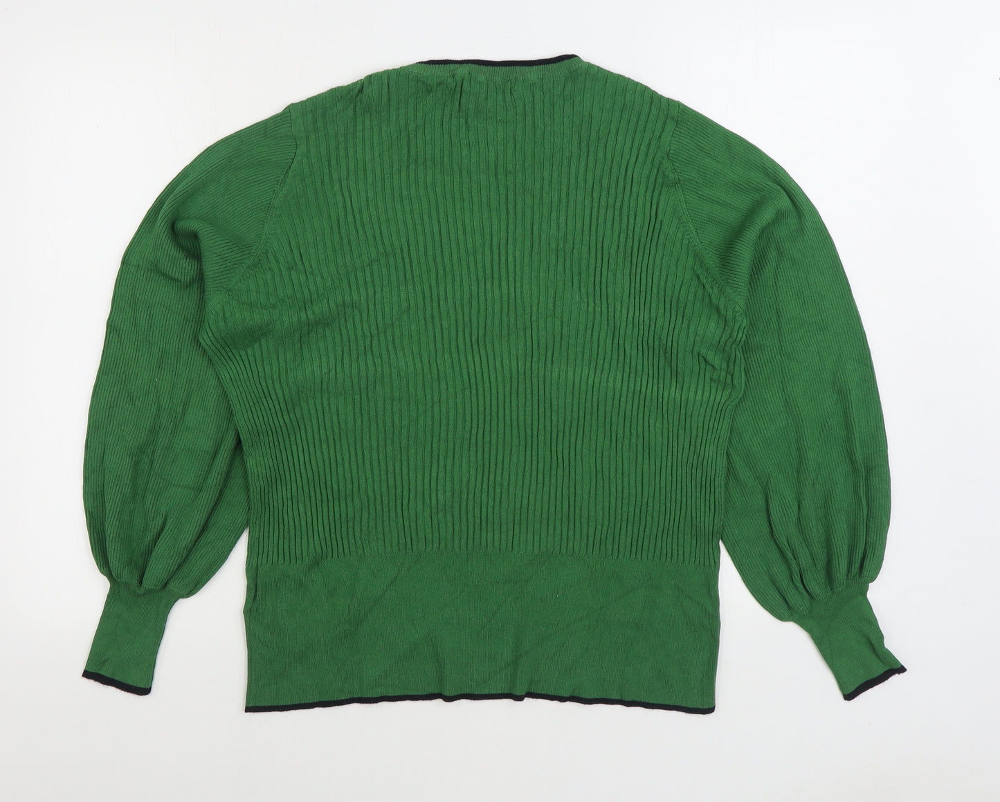 Marks and Spencer Womens Green Round Neck Viscose Pullover Jumper Size 20