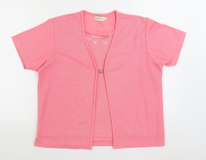 Bonmarché Womens Pink Scoop Neck Viscose Pullover Jumper Size M