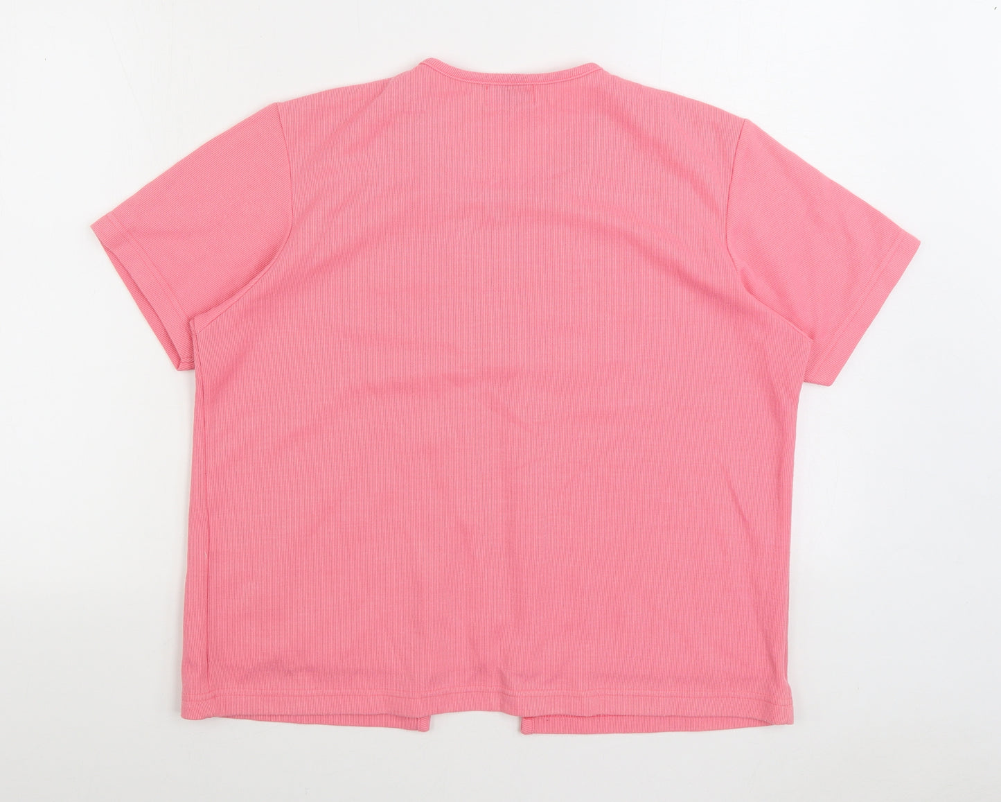 Bonmarché Womens Pink Scoop Neck Viscose Pullover Jumper Size M