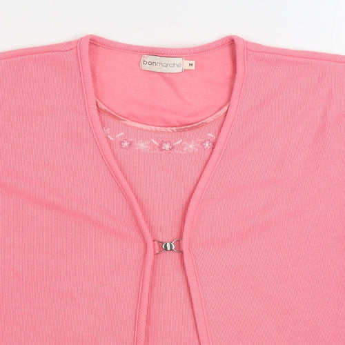 Bonmarché Womens Pink Scoop Neck Viscose Pullover Jumper Size M