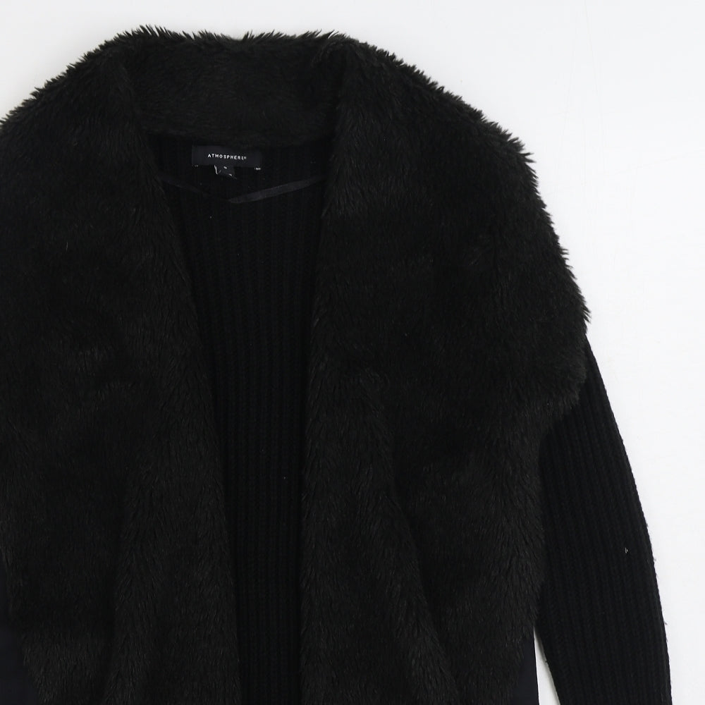 Atmosphere Womens Black V-Neck Acrylic Cardigan Jumper Size S
