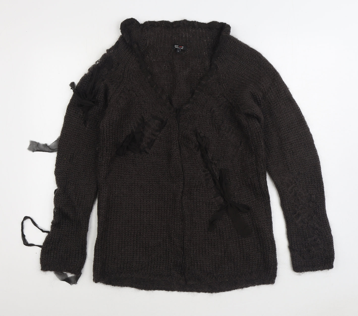 Per Una Womens Grey V-Neck Mohair Pullover Jumper Size L - Gothic