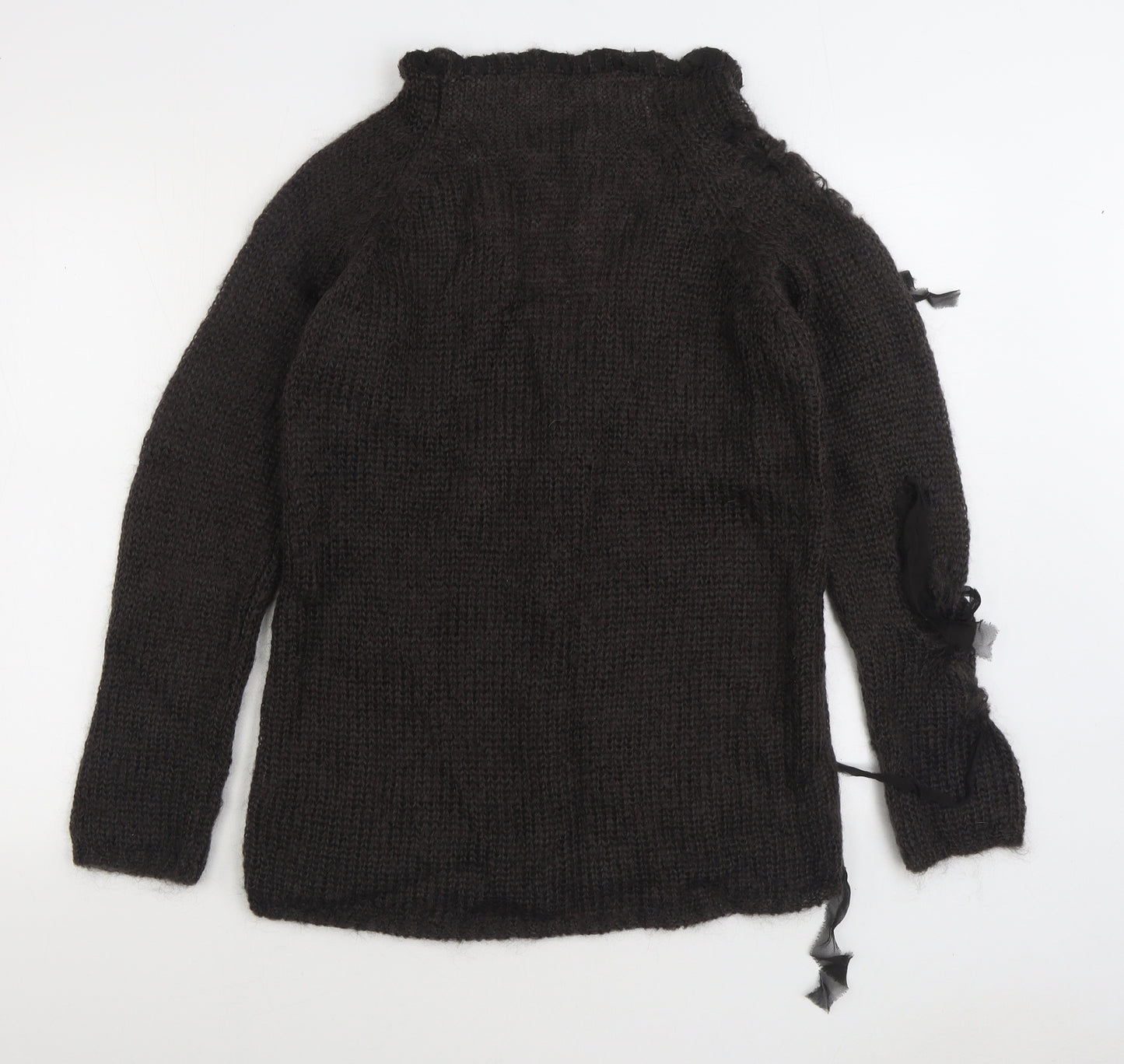 Per Una Womens Grey V-Neck Mohair Pullover Jumper Size L - Gothic