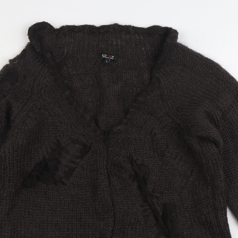 Per Una Womens Grey V-Neck Mohair Pullover Jumper Size L - Gothic