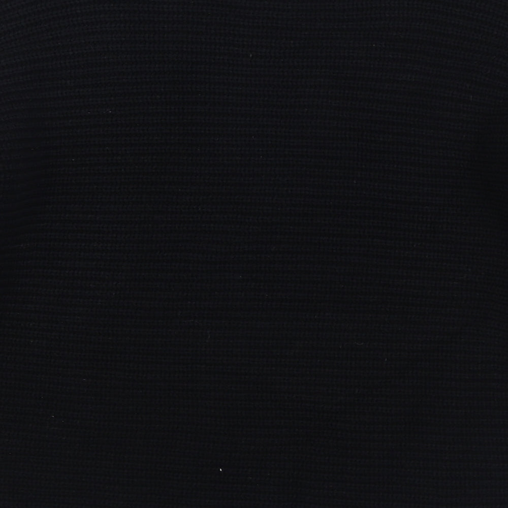 TU Womens Black Boat Neck Cotton Pullover Jumper Size 12